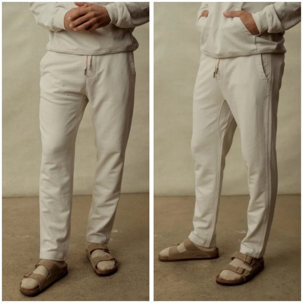 Buck Mason Sweatpants Mens XS Ivory Brushed Loopback French Terry Lounge Pants